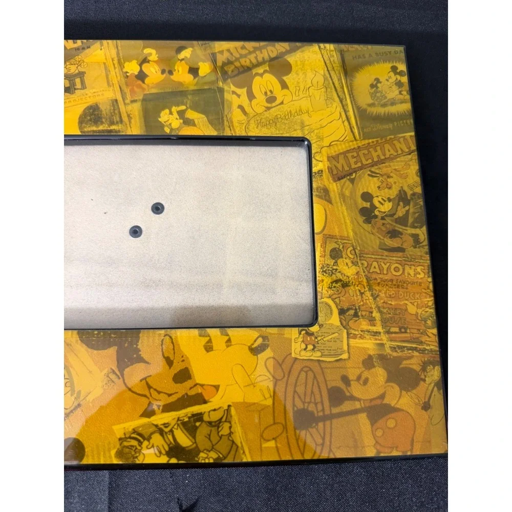 Disney Mickey Mouse Photo Frame 4x6 Yellow Vintage Comic Collage NOS‎